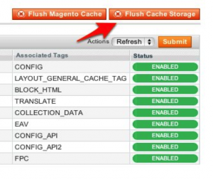 Flush Cache Storage Magento