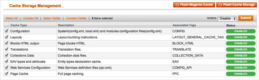 Installing Magento Extensions: Disable The Cache