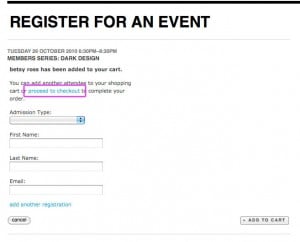 Checkout Registration For Events