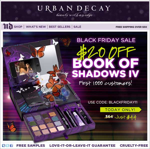 Holiday Email: Urban Decay Example