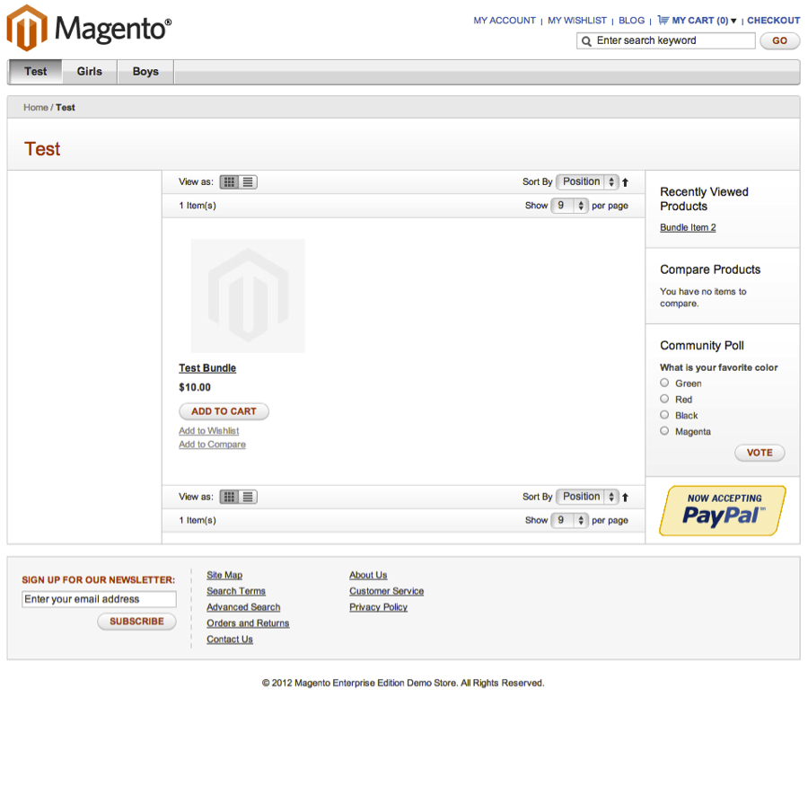 Magento Test Bundle