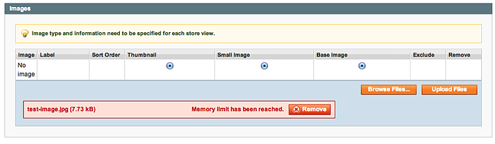 Magento Error: Memory Limit Has Been Reached