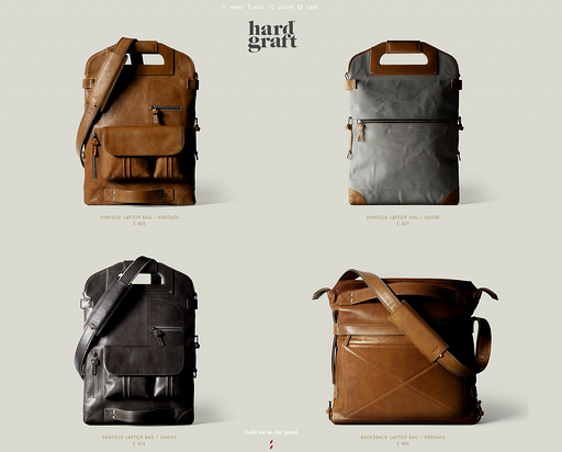 www.hardgraft.com is a great example of simple functional design