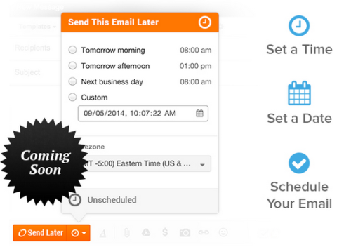 Sidekick by HubSpot Email Scheduling features