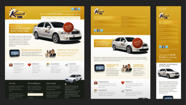 Example of an Responsive Web Experience: Kings Hill Cars