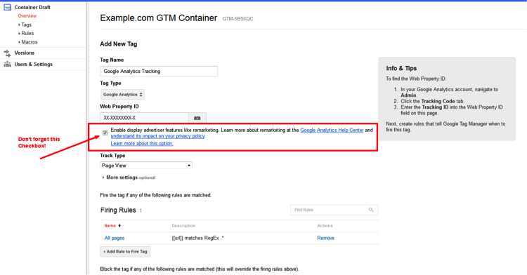 UA Google Tag Manager