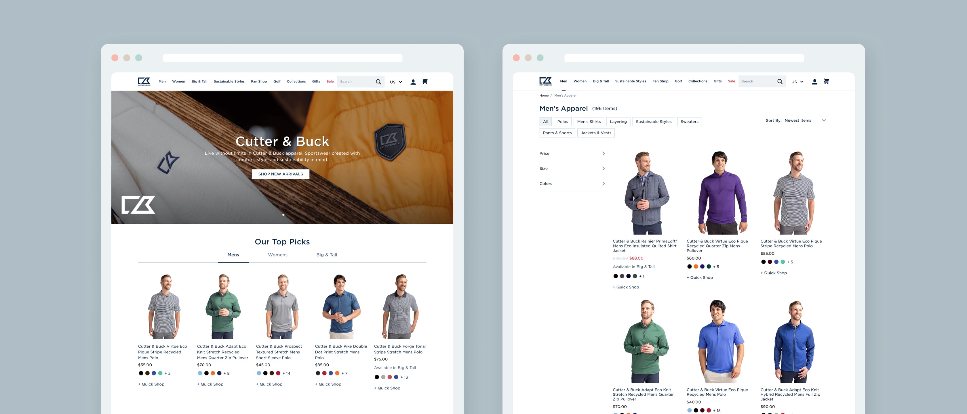 Carousel Image - Cutter and Buck BigCommerce Website 1