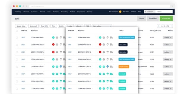 Best Shopify Apps - Brightpearl Interface 