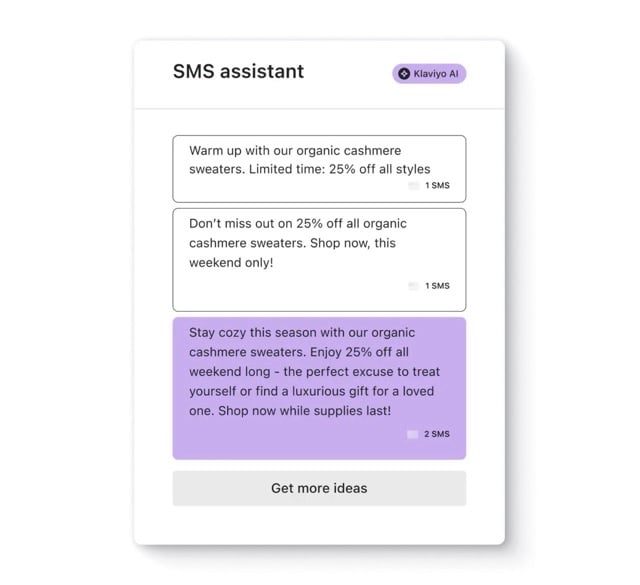 Klaviyo vs Mailchimp - Klaviyos AI SMS MMS Assistant  