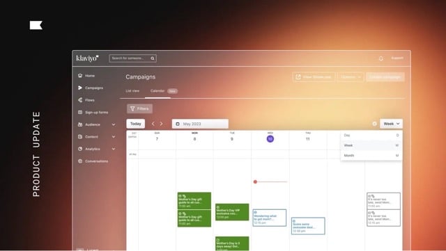 Klaviyo vs Mailchimp - Klaviyos Campaign Calendar View  