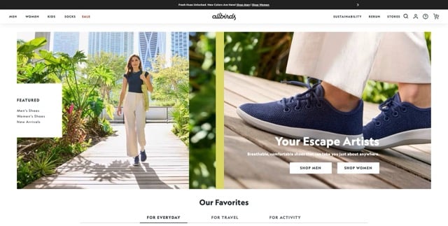 Allbirds - Shopify Website Examples - eCommerce Site Designs Medium