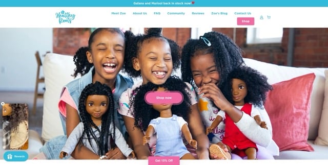 Healthy Roots Dolls - Shopify Website Examples - eCommerce Site Designs Medium