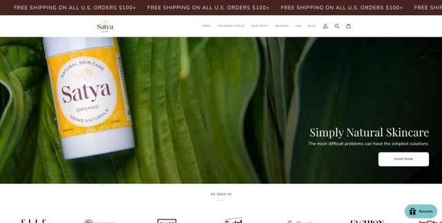 Satya Organic - Shopify Website Examples - eCommerce Site Designs Medium