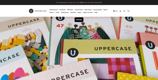 Uppercase Magazine - Shopify Website Examples - eCommerce Site Designs Medium