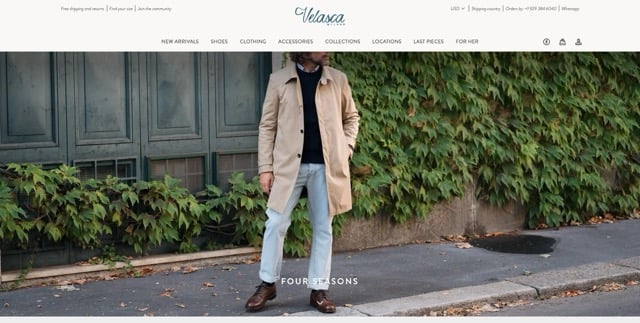 Velasca - Shopify Website Examples - eCommerce Site Designs Medium
