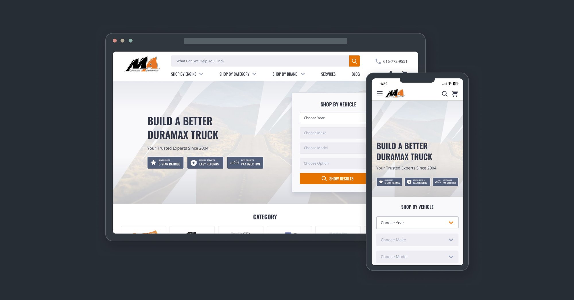 Featured Image - Merchant Automotive Website (Showcase) Mockup