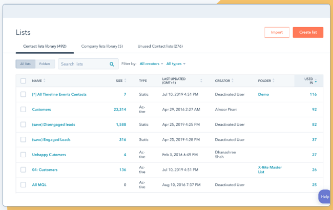 HubSpot vs Mailchimp - Segmentation