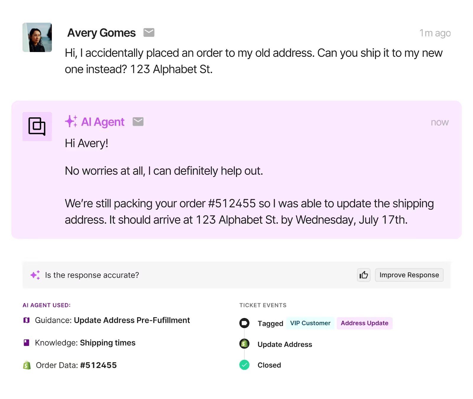 Gorgias AI Agent Example