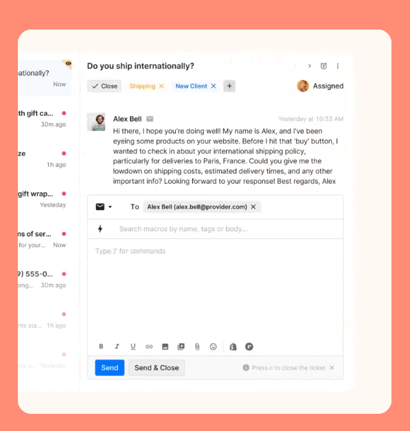 Gorgias Customer Service Customer Question