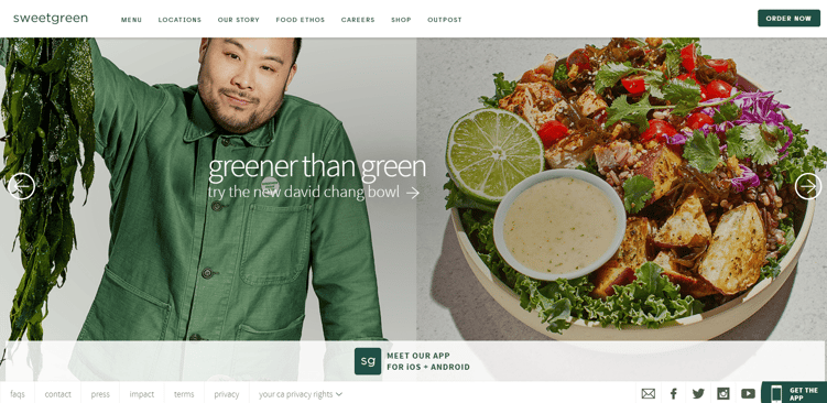 Above The Fold Web Design: The Full-Width Banner From Sweet Green