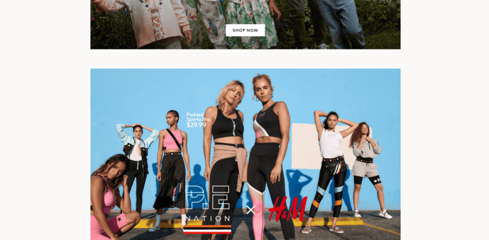 Above The Fold Web Design: H&M's Faux-Width Banner