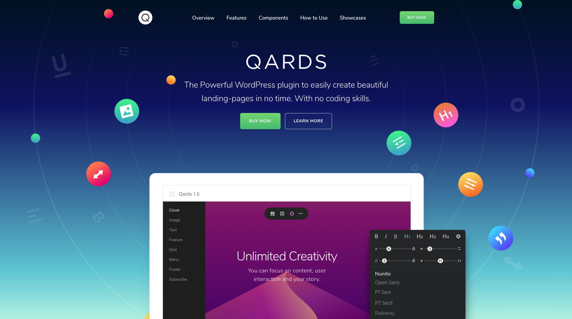 UI Design Trends: QARDS Gradient Homepage