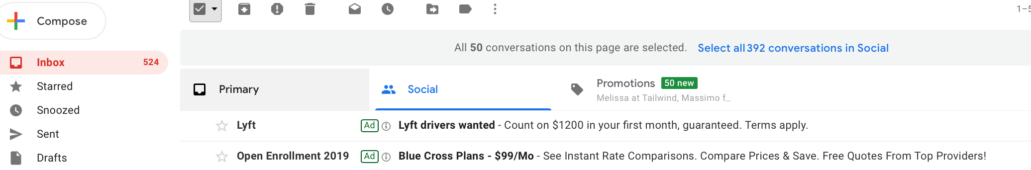 eCommerce Advertising: Gmail Promotion Example
