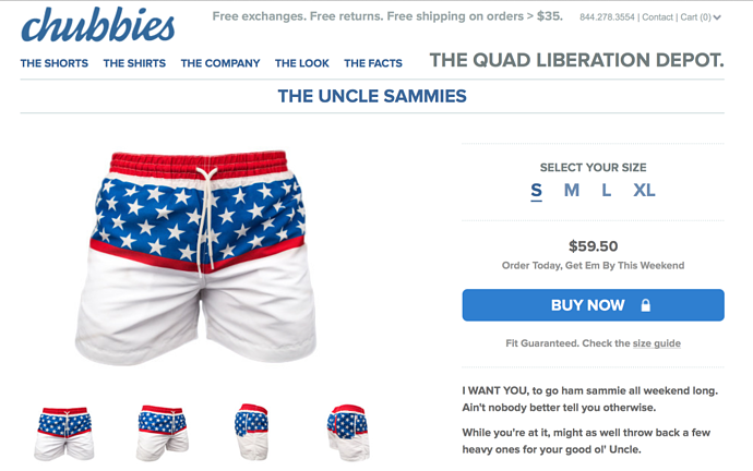 eCommerce Landing Page Design Best Practices - Chubbies Landing Page