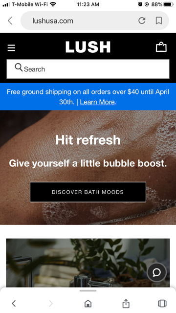 Mobile eCommerce Examples: Lush