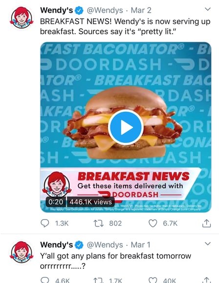 Social Media Branding Examples: Wendy's Twitter